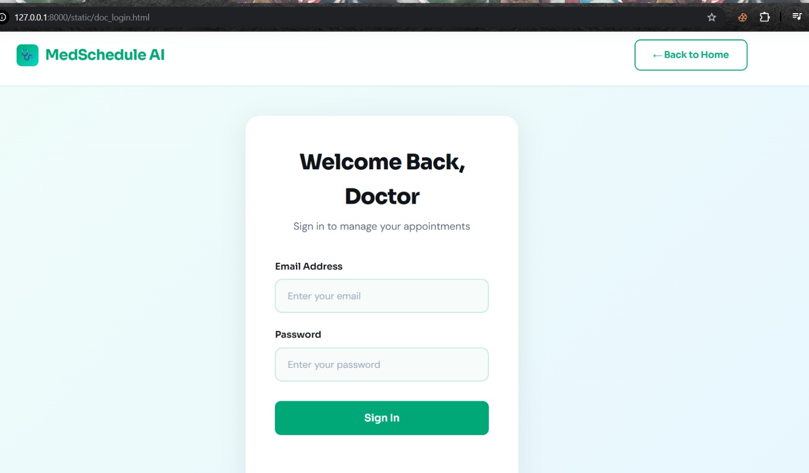 Dental clinic doctor login